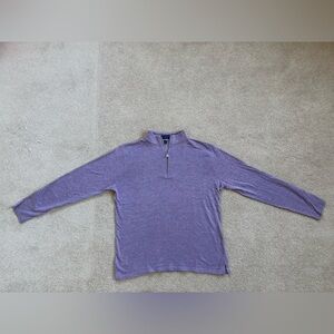 Peter Millar Quarter Zip Pullover Medium Purple Heather Cotton